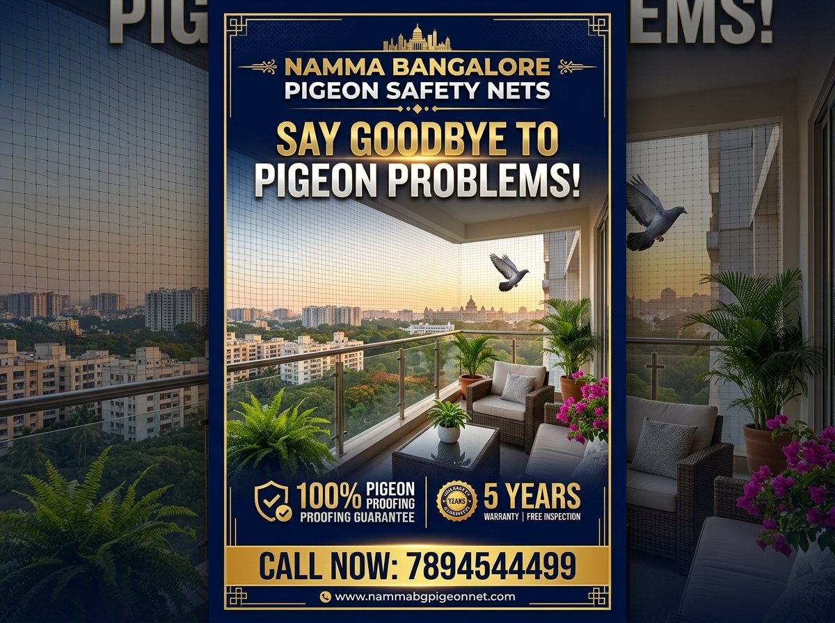 Namma Bangalore Pigeon Safety Nets Promotional Poster - Say Goodbye to Pigeon Problems